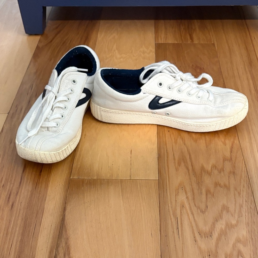 Tretorn White Sneakers with Navy Accents